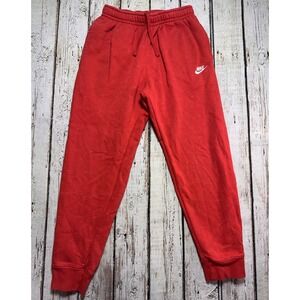 Nike Sportswear Club‎ Fleece Joggers Men's Small Red All Over Print AOP Tapered